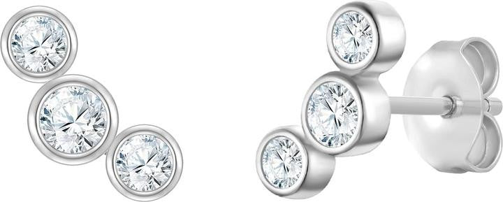 Brincos Radiant By Jewels Mulher Frost Circle Prateado
