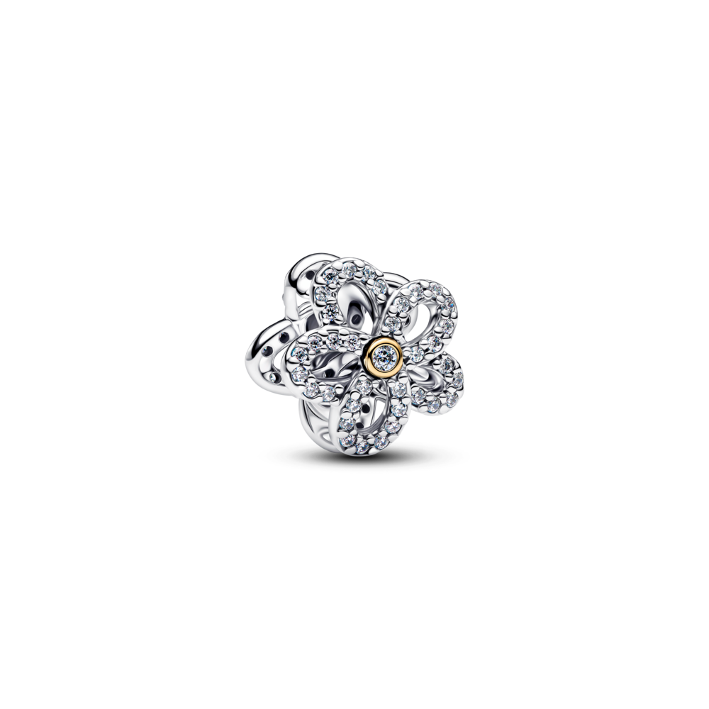 Conta Rendilhada Flor Pavé