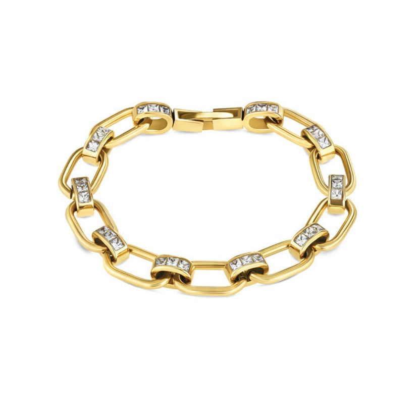 Pulseira One Senhora Chess Crystal Gold