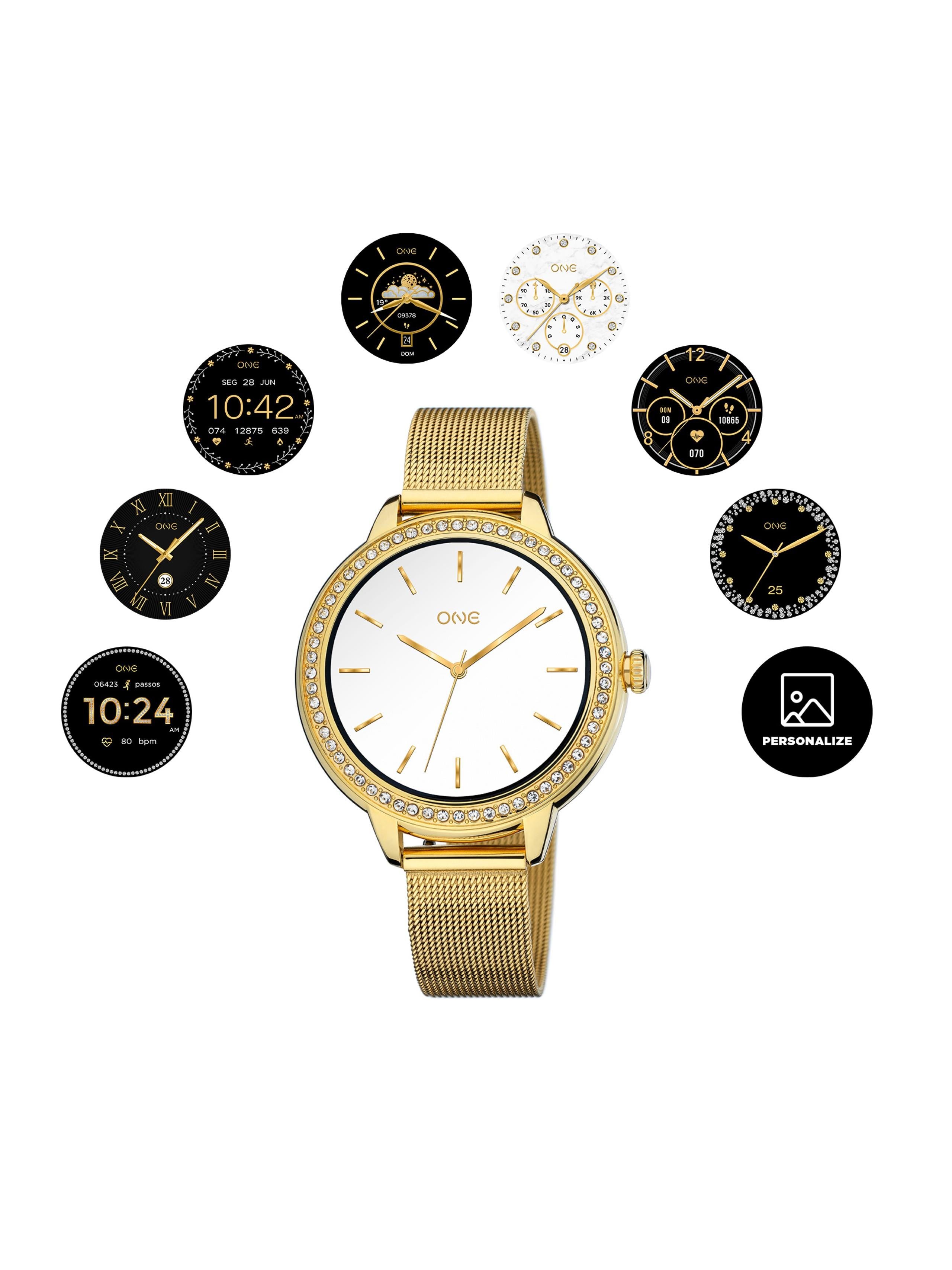 Smartwatch One Mini Spark Gold Mesh - Ana Joalheiros
