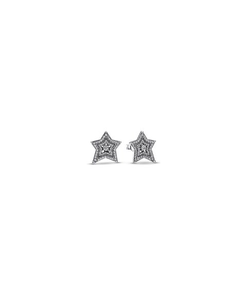 PANDORA Prata Star sterling silver stud earrings with clear cubic zirconia - Ana Joalheiros