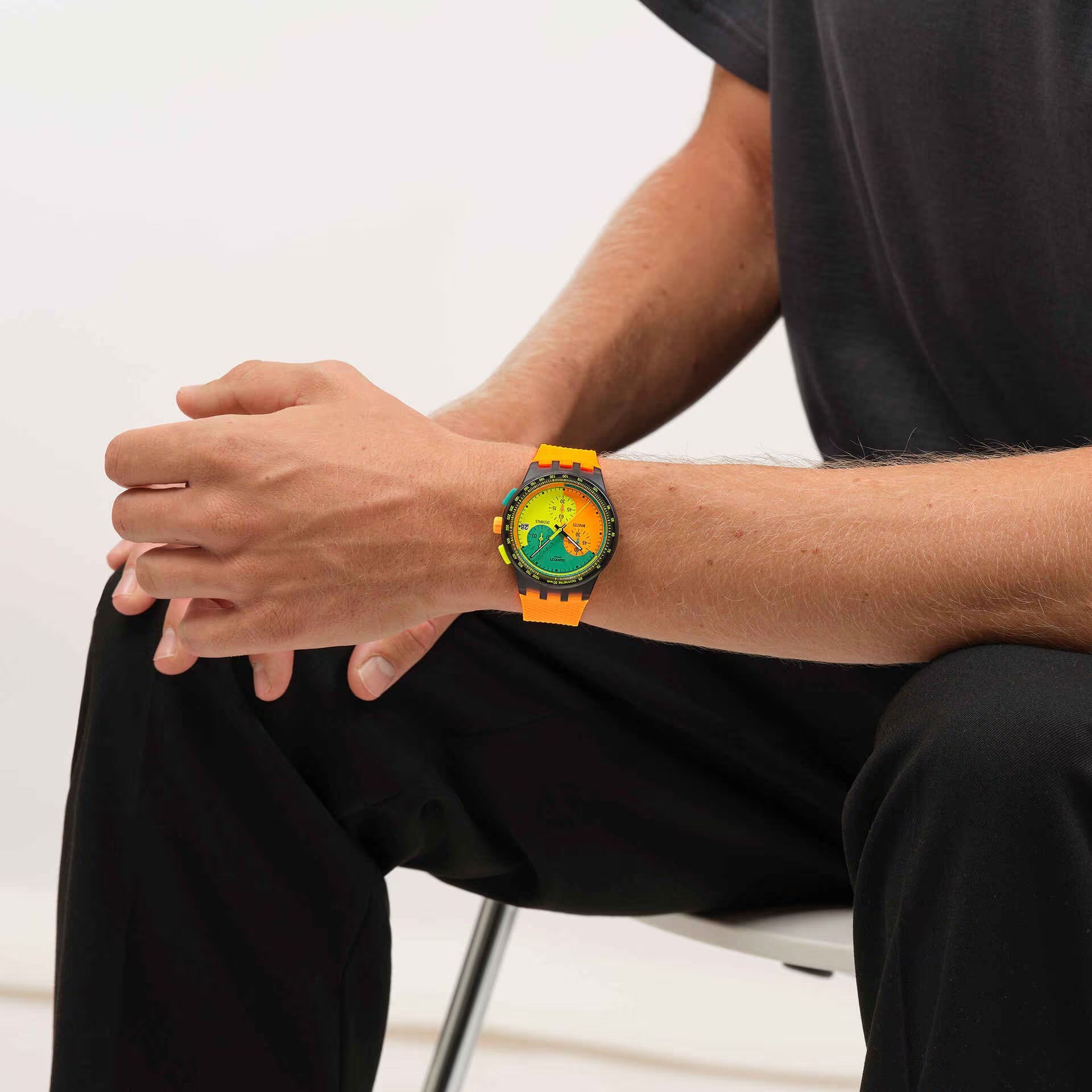 Swatch NEON SIGNAL FLAG watch