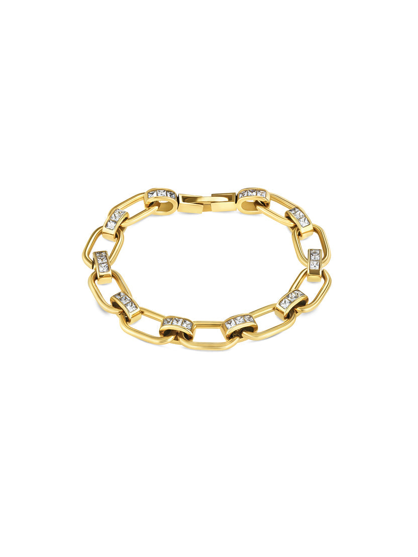 Pulseira One Senhora Chess Crystal Gold