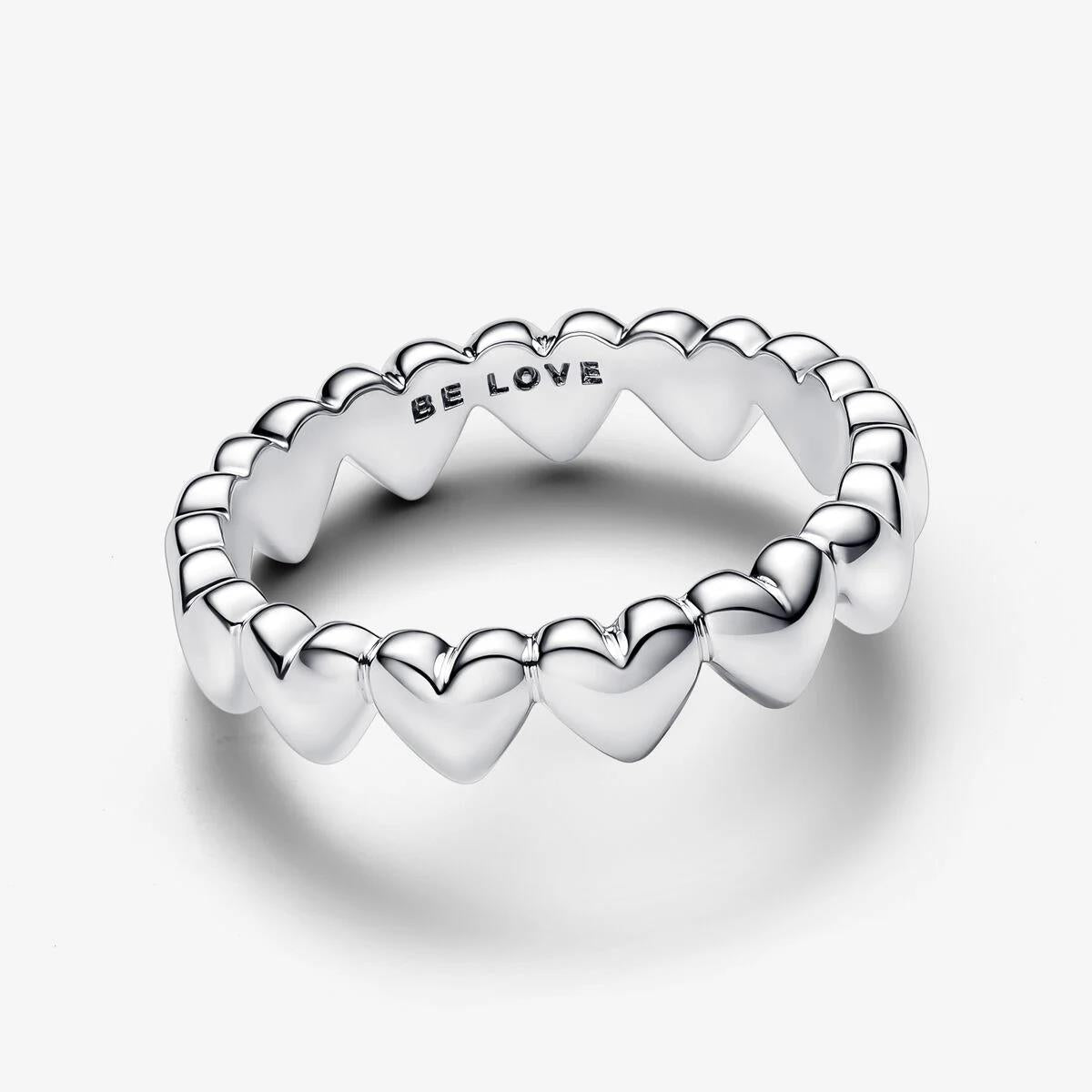 Anel Pandora Hearts sterling silver ring - Ana Joalheiros