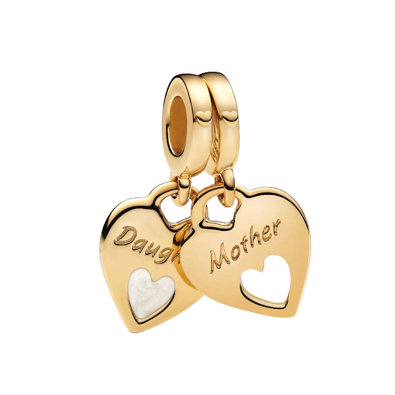 Conta Pandora Pendente Coração Dividido Duplo