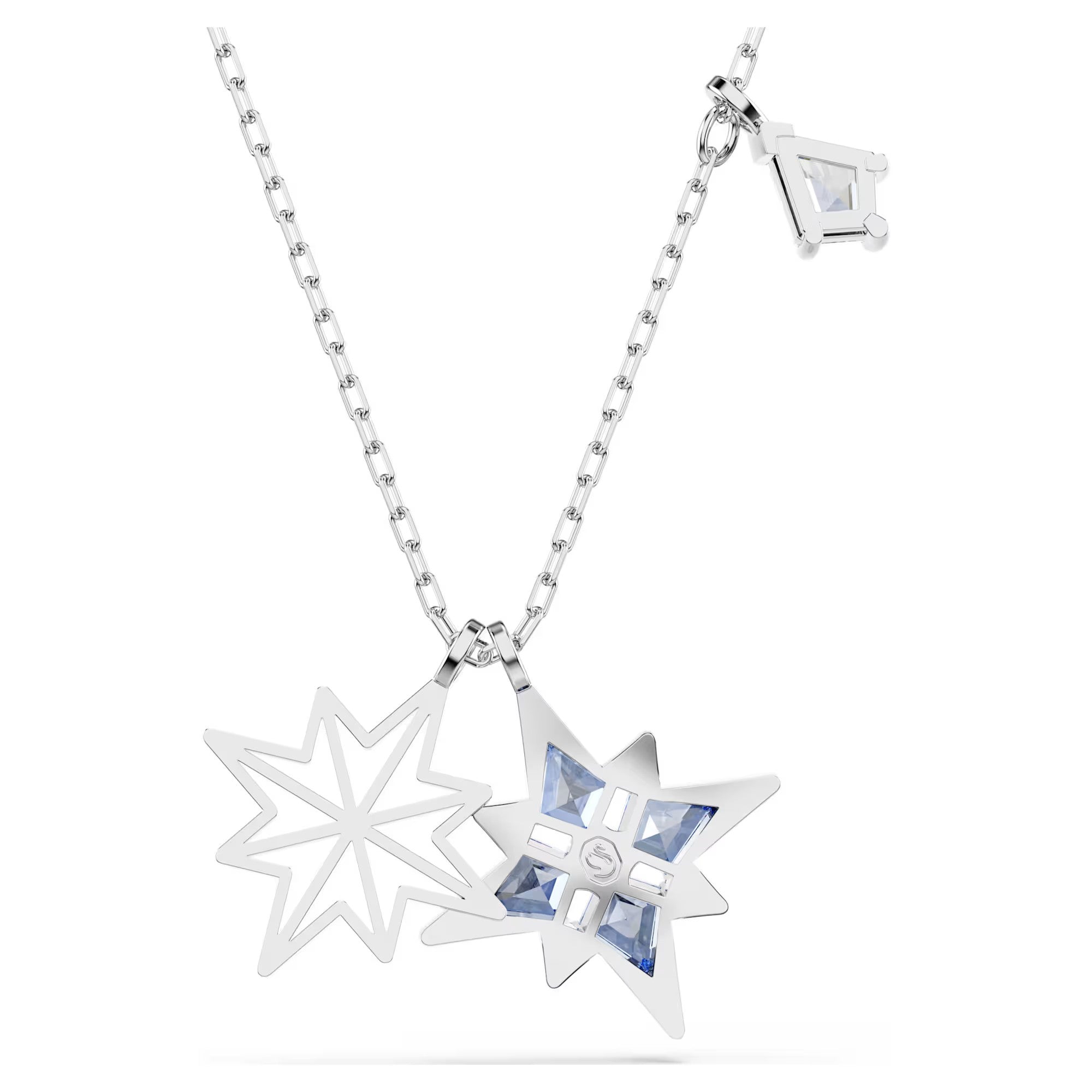 colar Swarovski Symbolica Estrela, Azul, Lacado a ródio