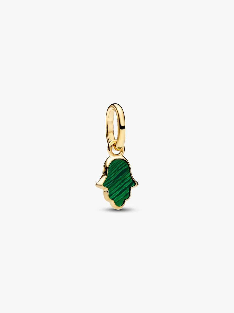 Pendente Pandora Mão Hamsa Verde