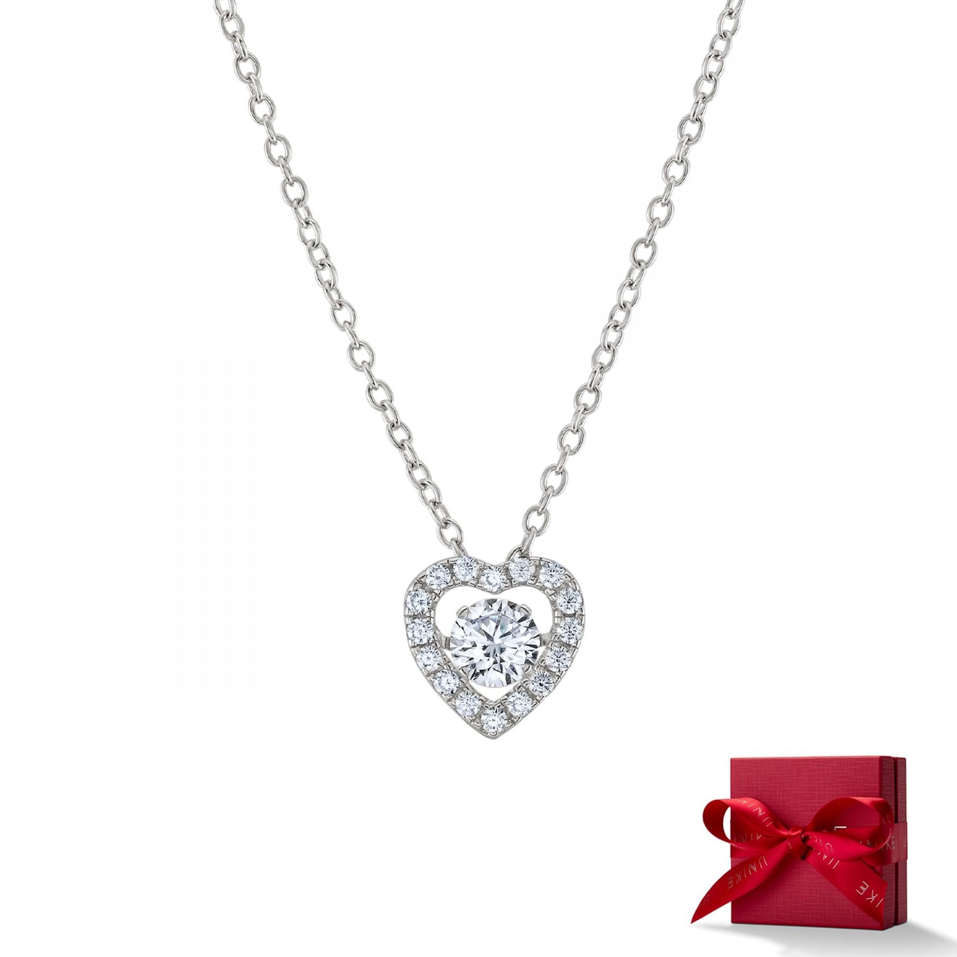 COLAR UNIKE SOLITAIRE HEART SILVER - Ana Joalheiros