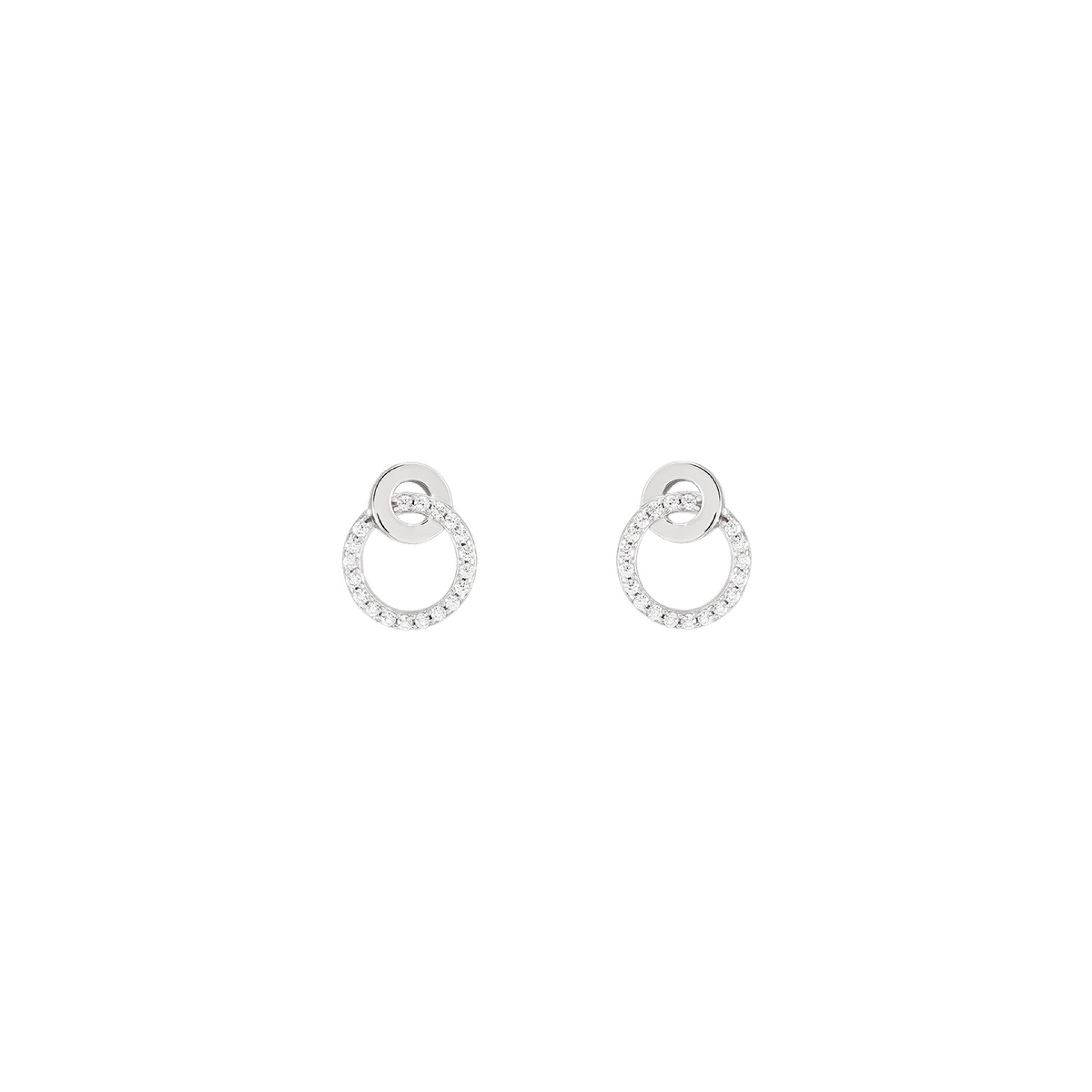 BRINCOS UNIKE TWO CIRCLES SILVER - Ana Joalheiros