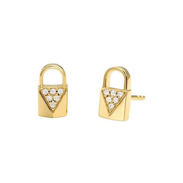 MICHAEL KORS Prata Padlock Stud Gold - Ana Joalheiros