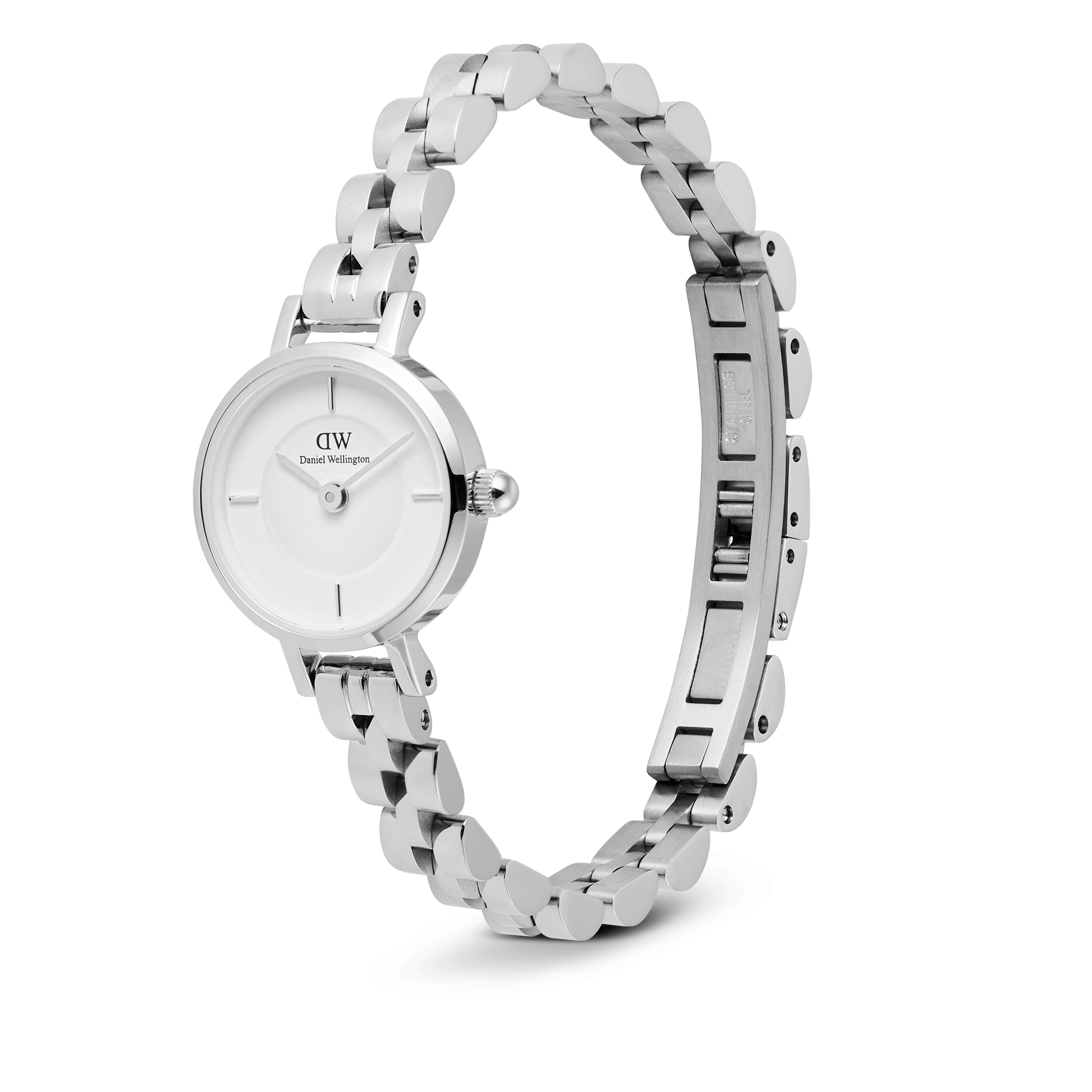 Relógio Daniel Wellington Petite Mini Arch 3-link White Sil