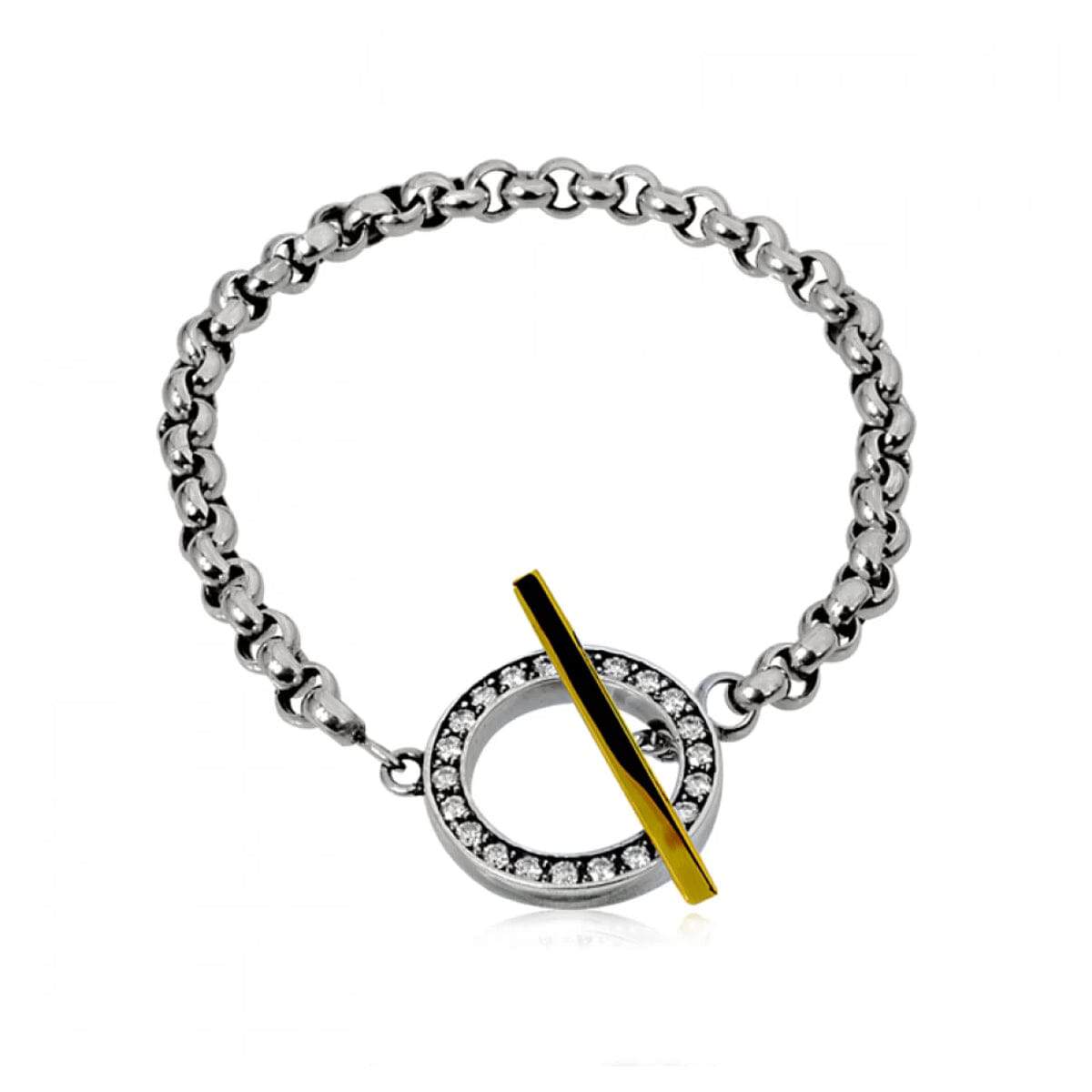 A sleek, silver Pulseira Tashi Destiny watch, perfect for any football fan looking to add a touch of elegance to their matchday attire