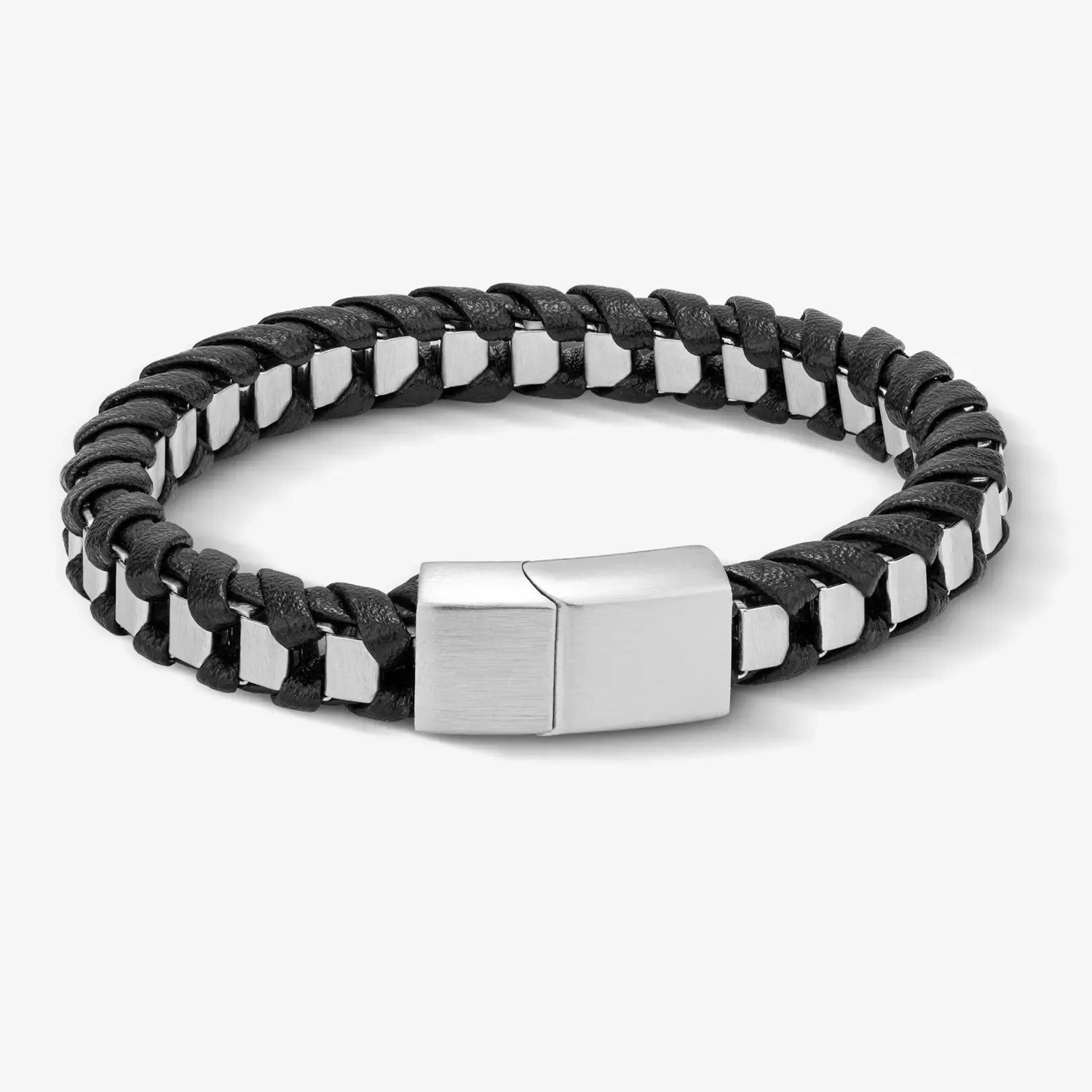 Pulseira Radiant Homem Shadow Link Couro Preto