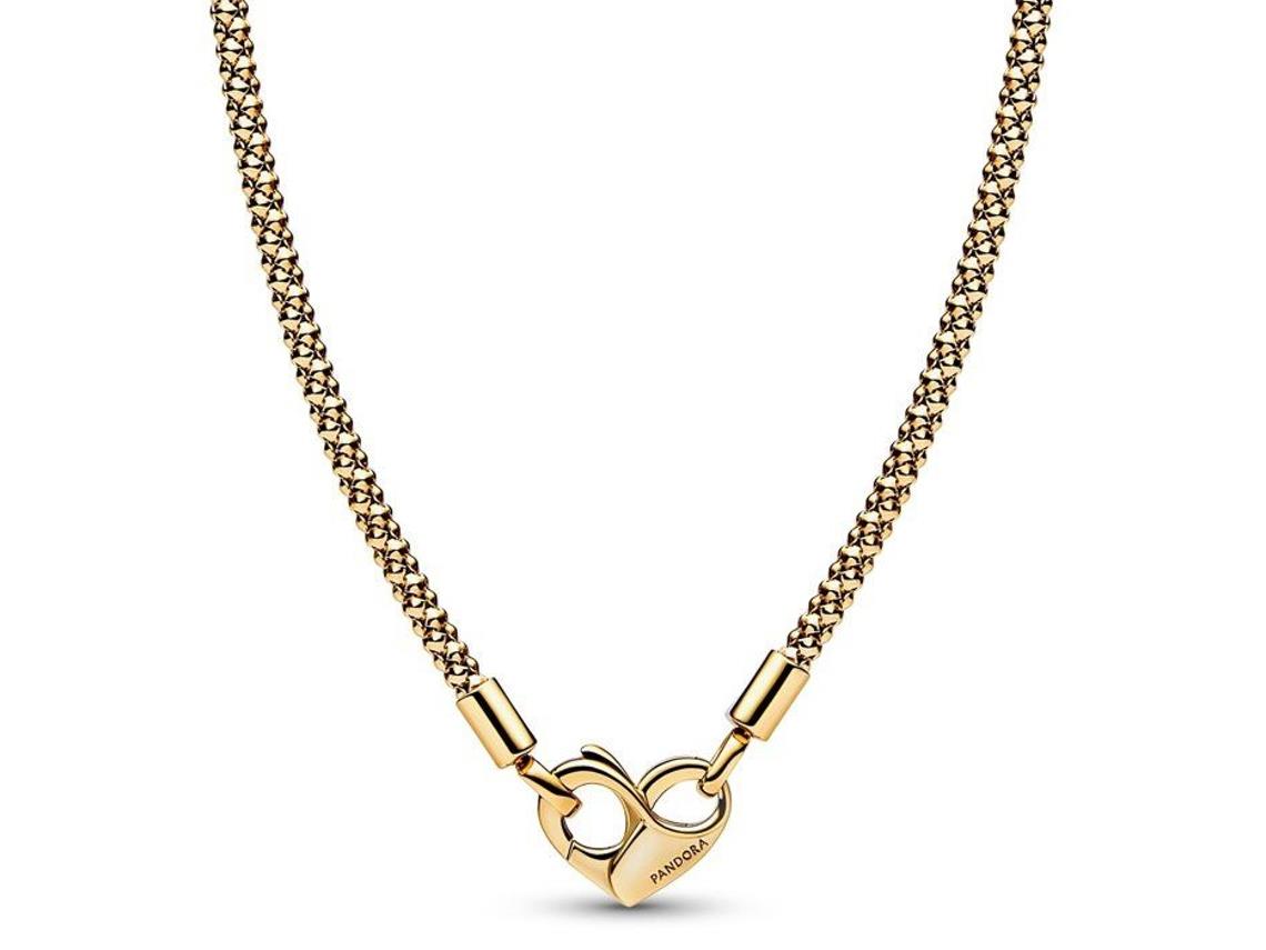 Colar Pandora 14K Studded Chain plated with heart clasp - Ana Joalheiros