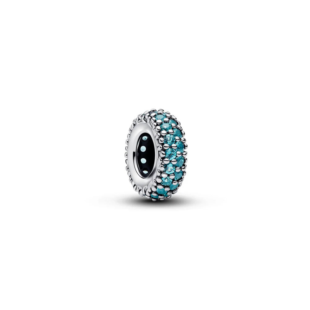 Charm Pandora Abstract Spacer with blue crystal