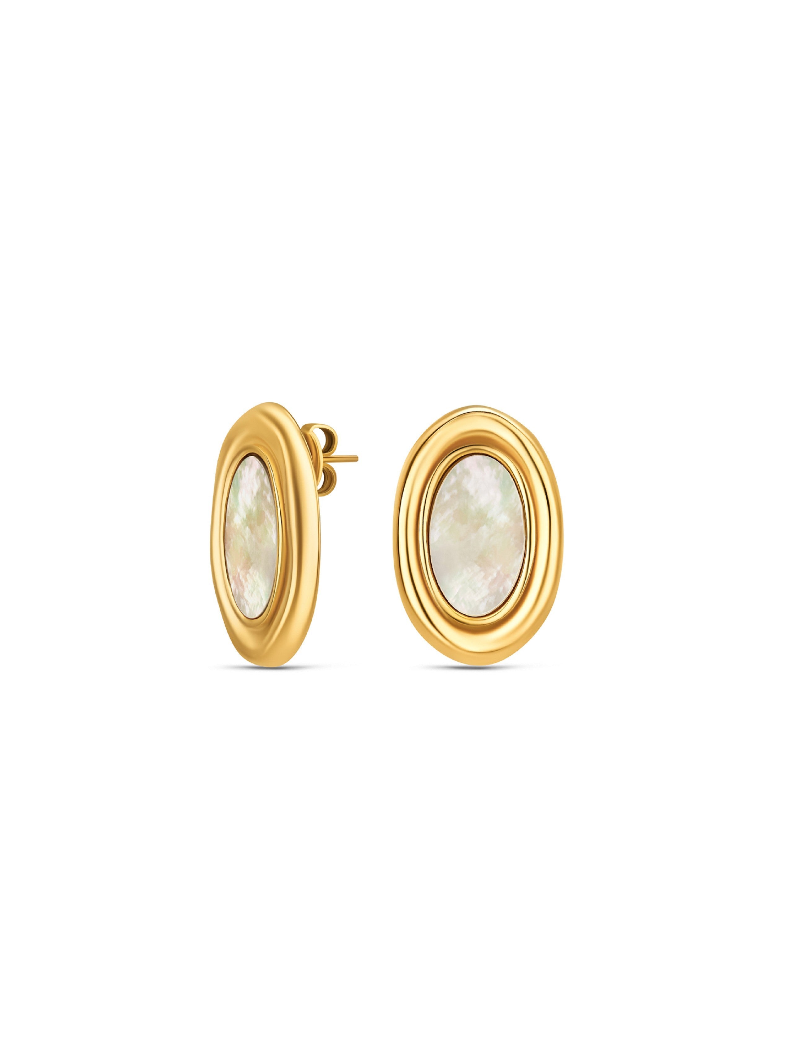 Brincos One Senhora Flirt Oval Moon Gold