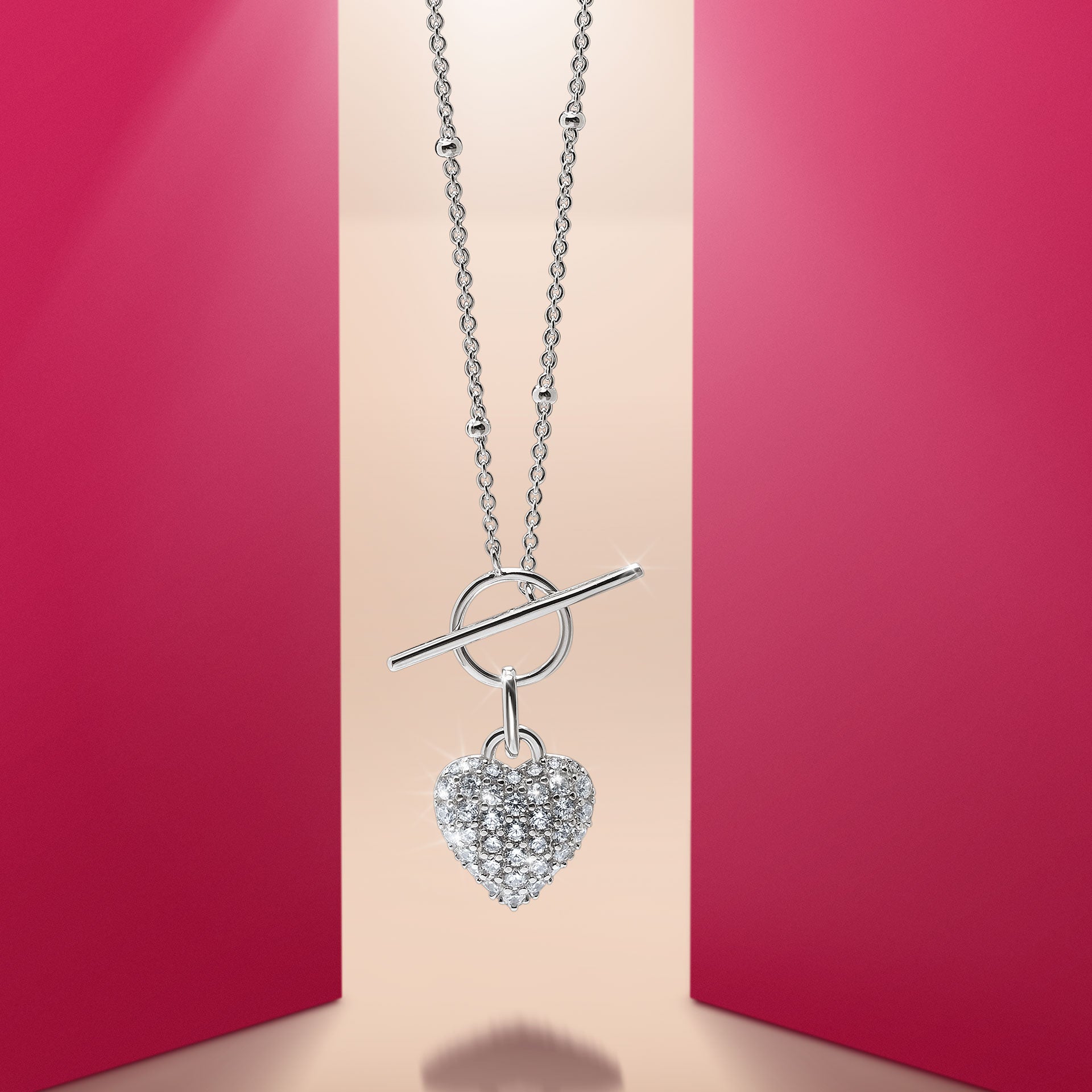 Colar Unike Dia da Mãe Coração & Travinca Prateado