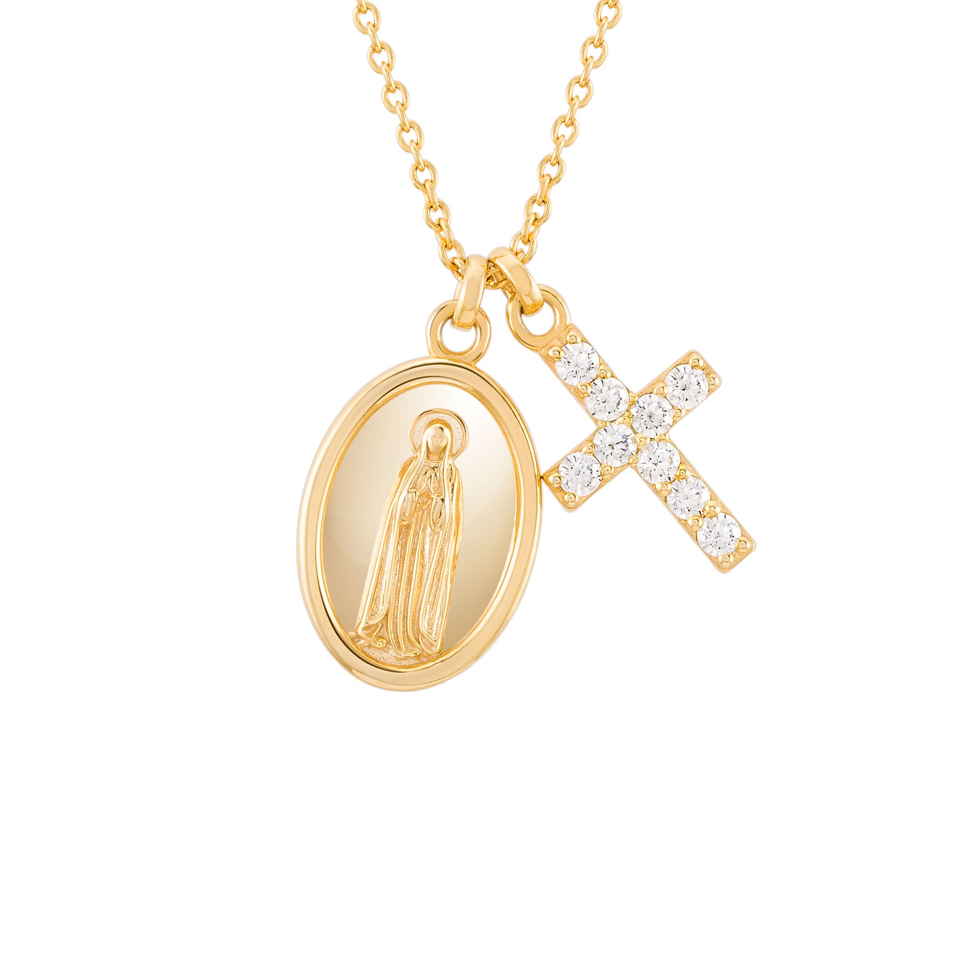 Colar Unike Hope Medalha Nossa Sra.Fátima & Cruz