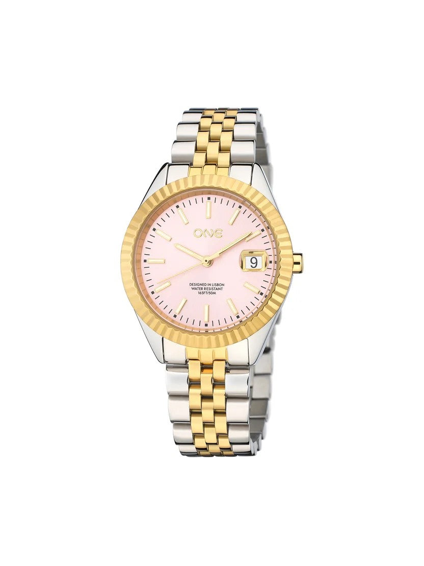 Relogio One Senhora Celebrity Pink Bicolor