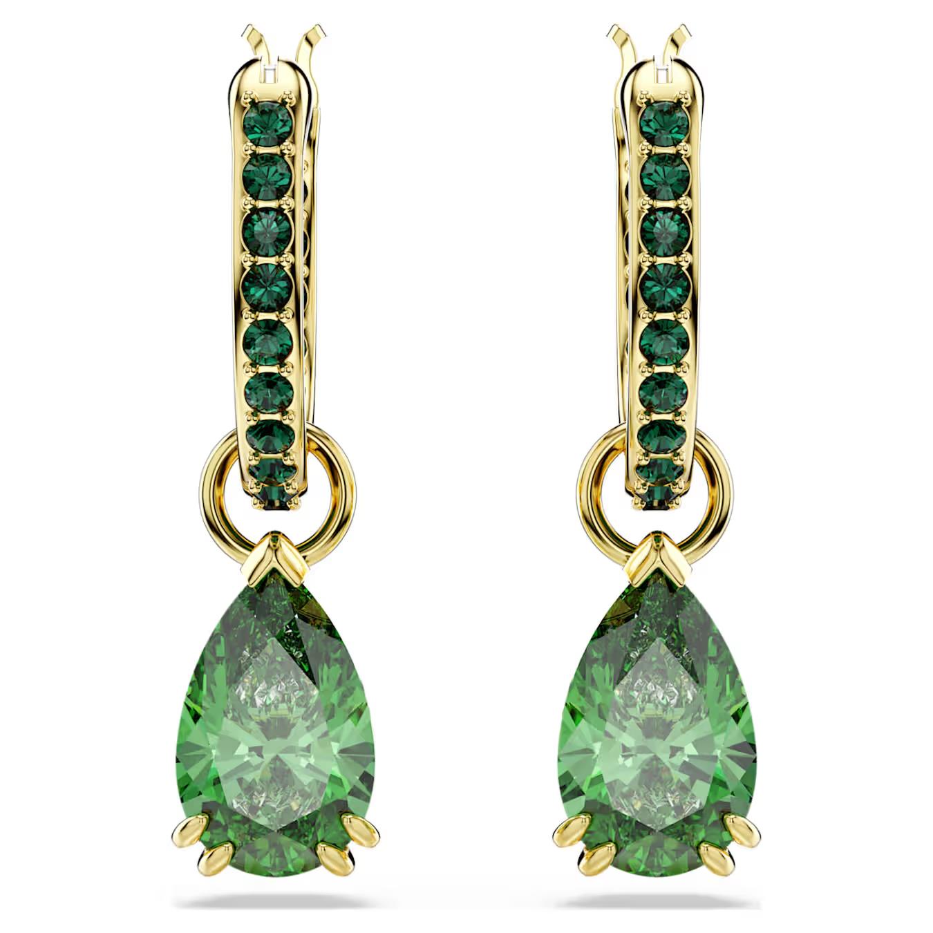 Brincos Swarovski Pear Cut Green - Ana Joalheiros