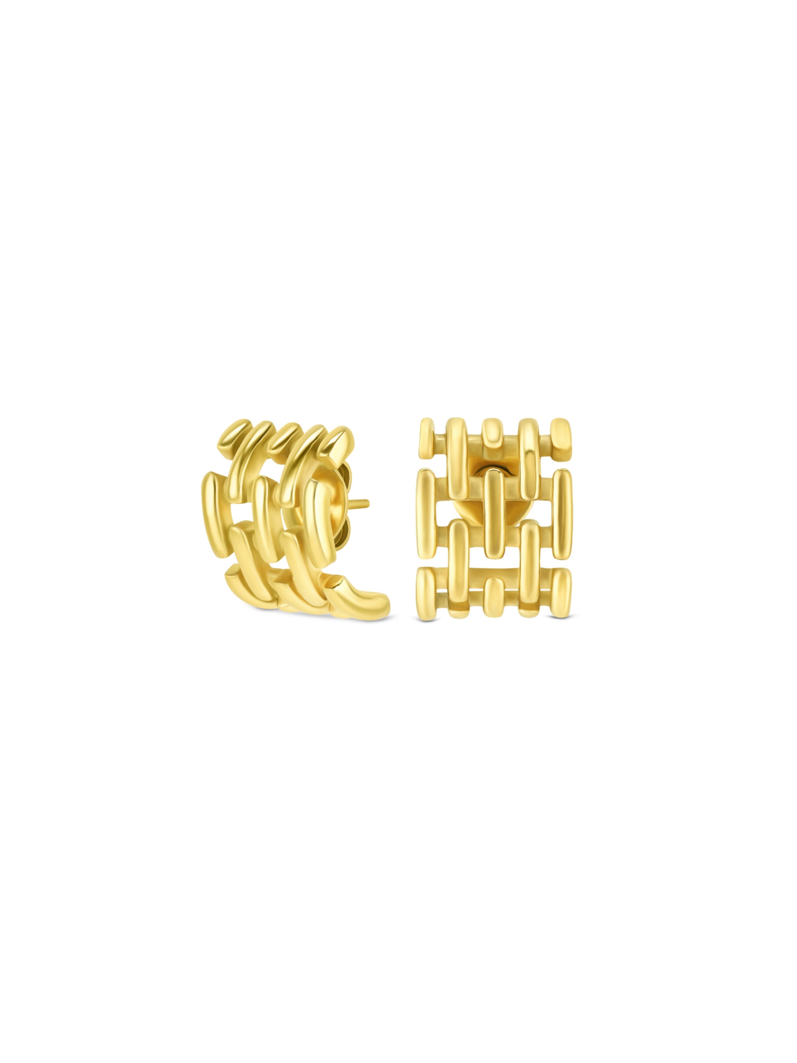 Brincos One Charming Square Gold