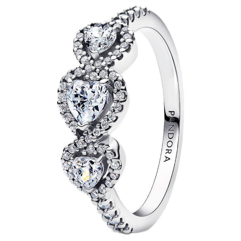 Anel Pandora Triple Heart Sterling