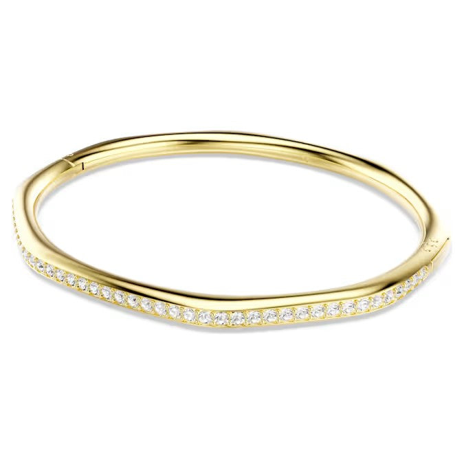 Bracelete Swarovski Dextera Modelo octagonal, Lapidação redonda, Branca, Lacado a dourado