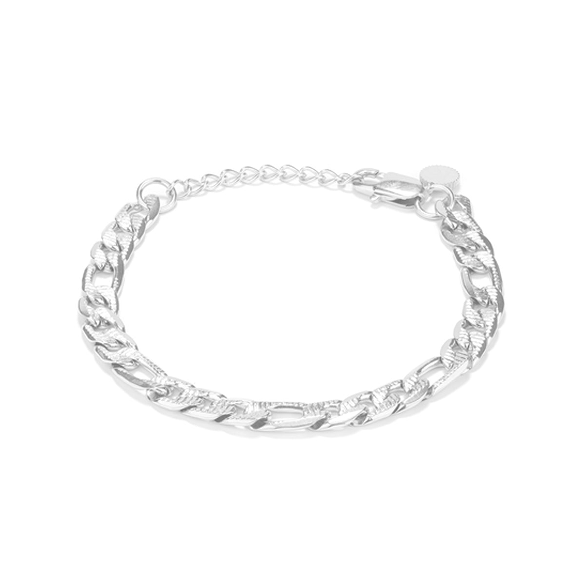 Bracelete Radiant Homem Padlock Textura Prateada