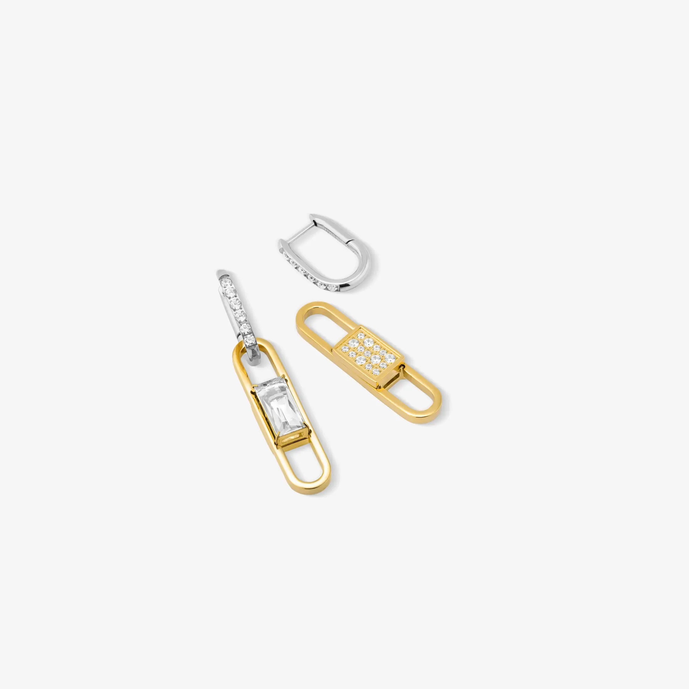 Brincos Radiant by Jewels  Mulher Iced Duplos Bicolor