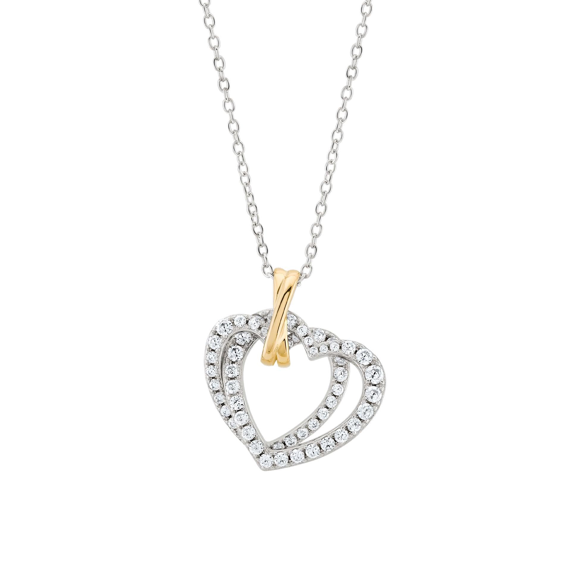 COLAR UNIKE DOUBLE HEART BICOLOR - Ana Joalheiros