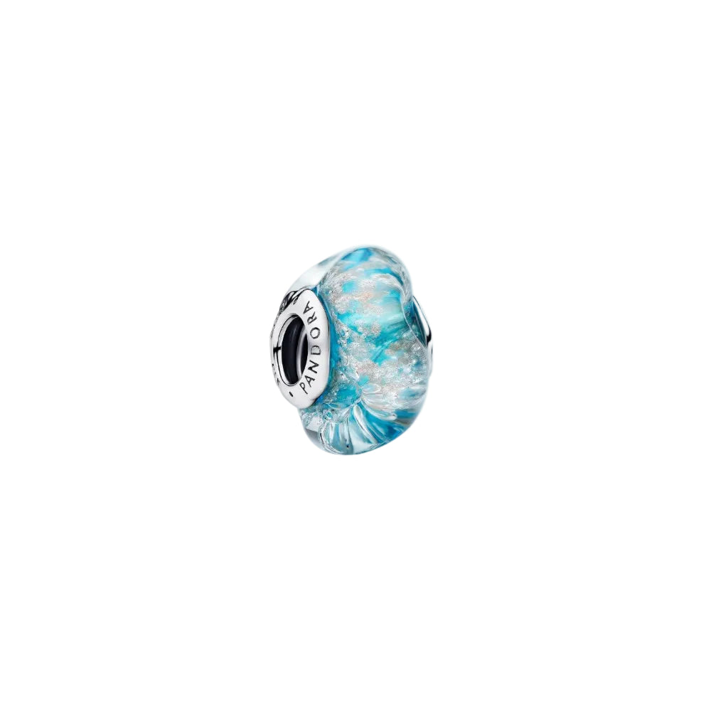 charm Pandora Turquoise Murano glass Glitter