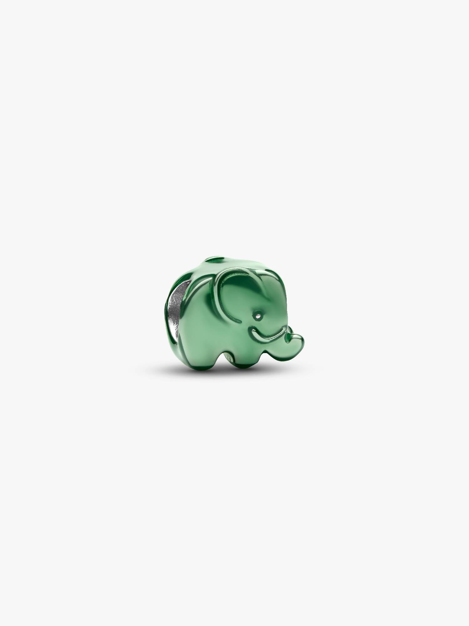 Mini Charm Pandora Elephant Sterling Green Enamel
