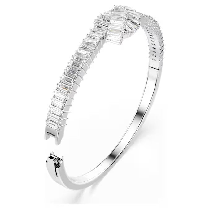 Pulseira Swarovski Matrix Lapidação Baguete, Nó, Branca, Lacado a ródio