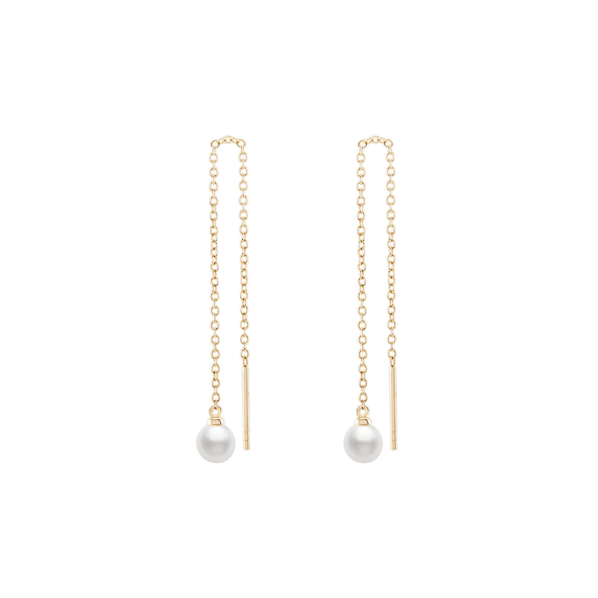BRINCOS UNIKE PEARLS CHAIN GOLD - Ana Joalheiros