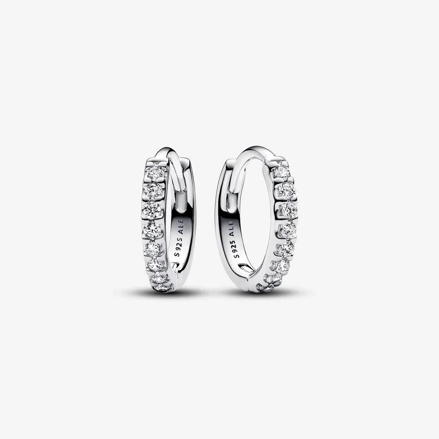 Brincos Pandora  Hoop Earrings Clear - Ana Joalheiros