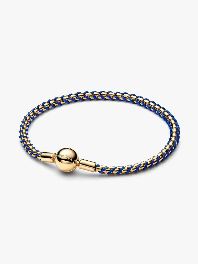 Pulseira Pandora corrente azul com cordão