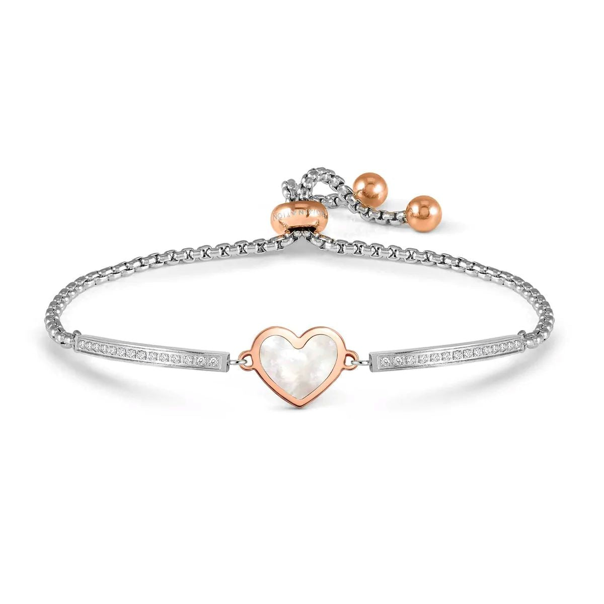 Pulseira Nomination Milleluci Coração Madrepérola Ouro Rosa