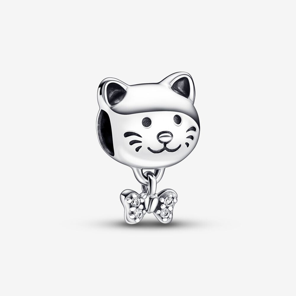 Conta Pandora Pet Cat & Bow Charm - Ana Joalheiros