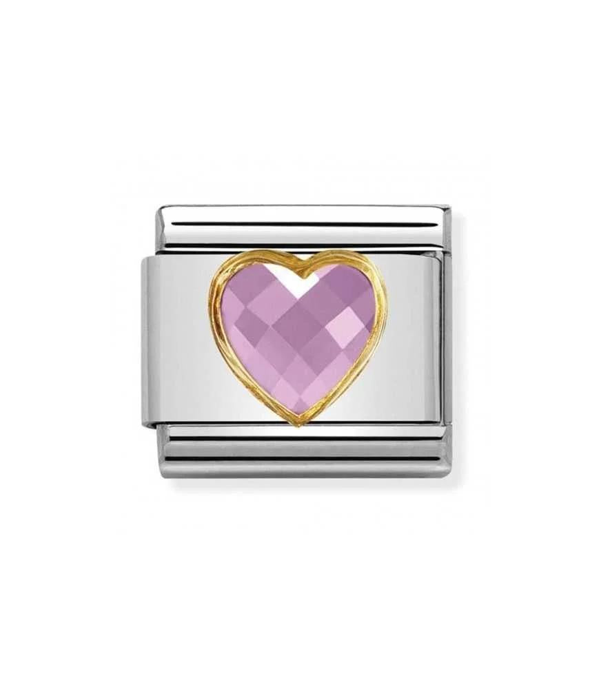 Link Nomination Pedra Faceta Coração Rosa - Ana Joalheiros