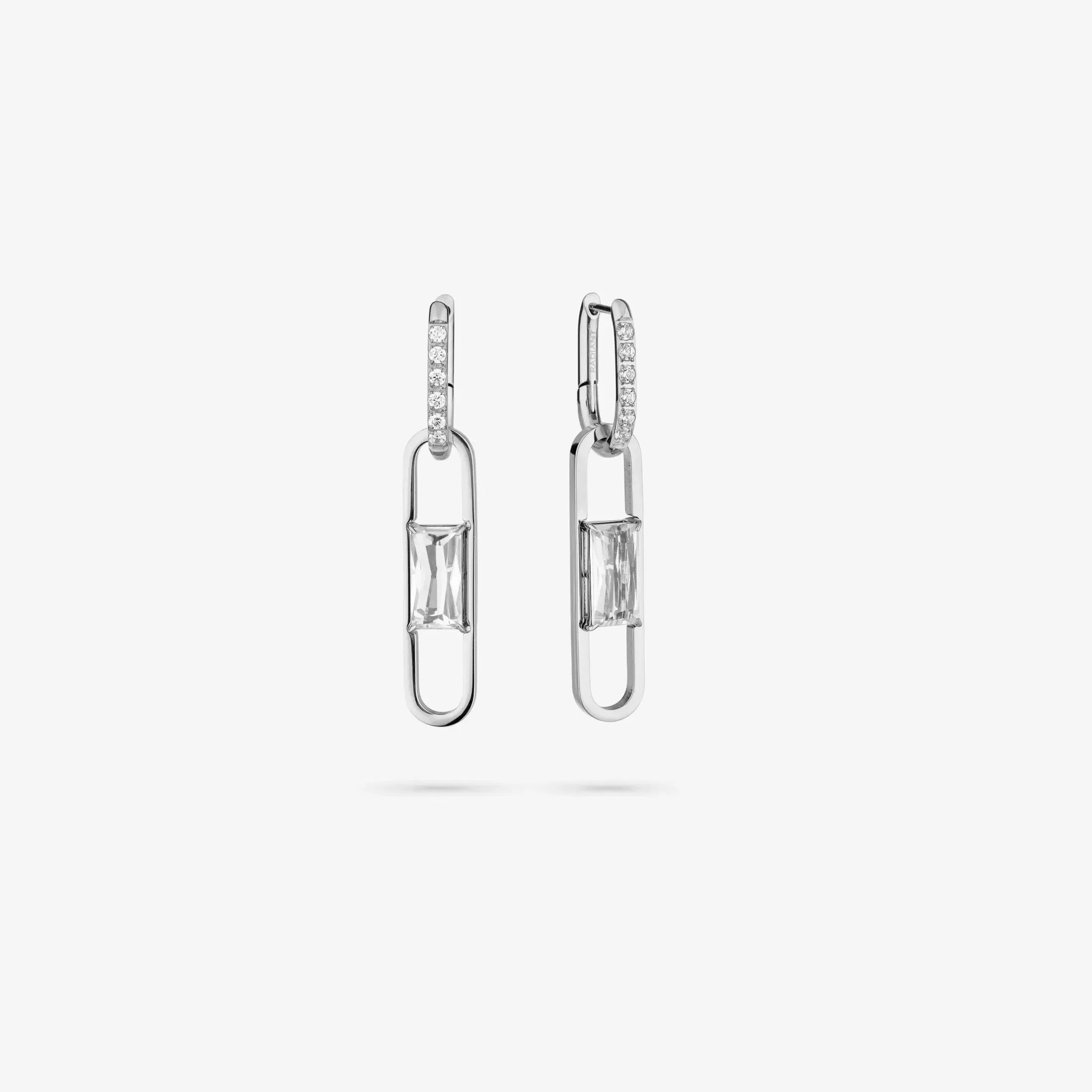 Brincos Radiant By jewels  Mulher Iced Duplos Prateados