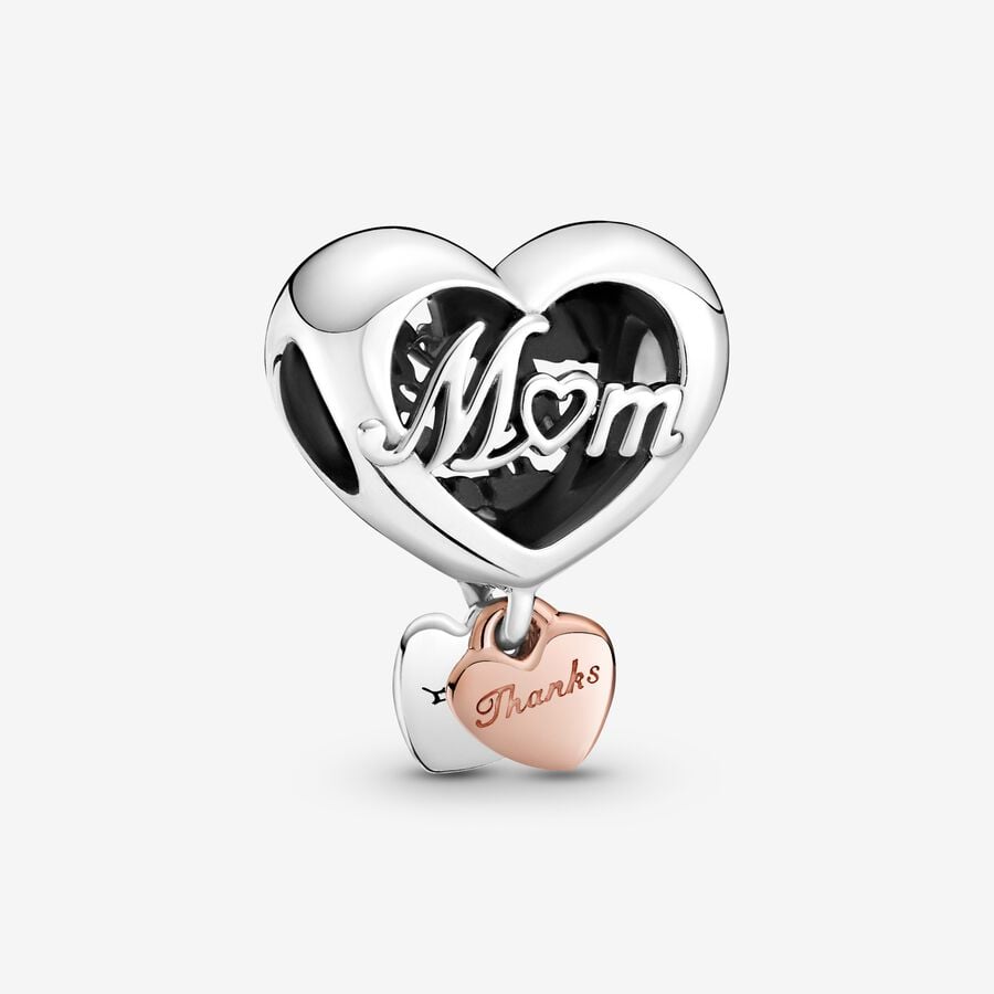 Conta Pandora Mum and heart - Ana Joalheiros