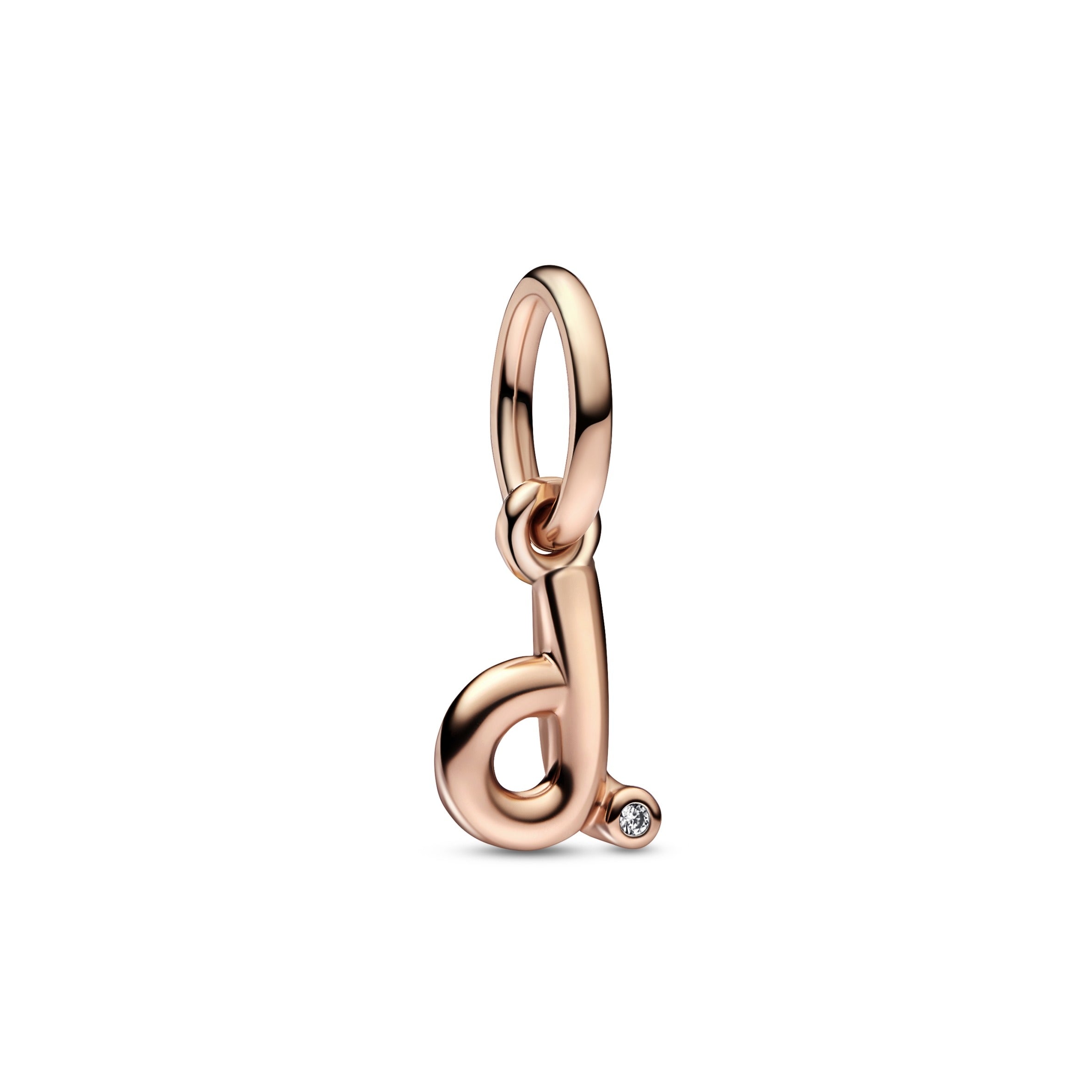 pendente Pandora  Prata e Ouro 14k PANDORA LETTER d - Ana Joalheiros