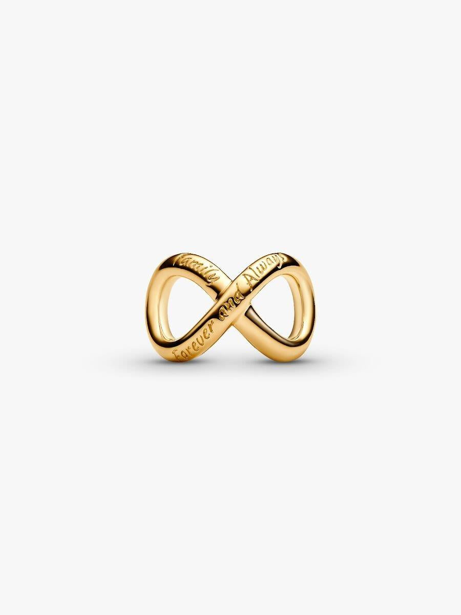 Charm Pandora Prata 925 14K  PlatedConta Infinito Forever & Alway