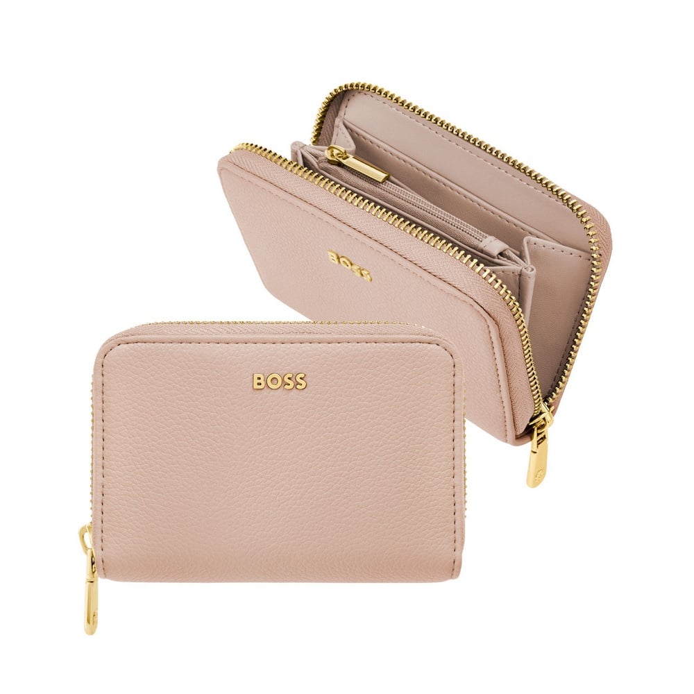 Carteira Hugo Boss 4 cartões Signature Lady Nude