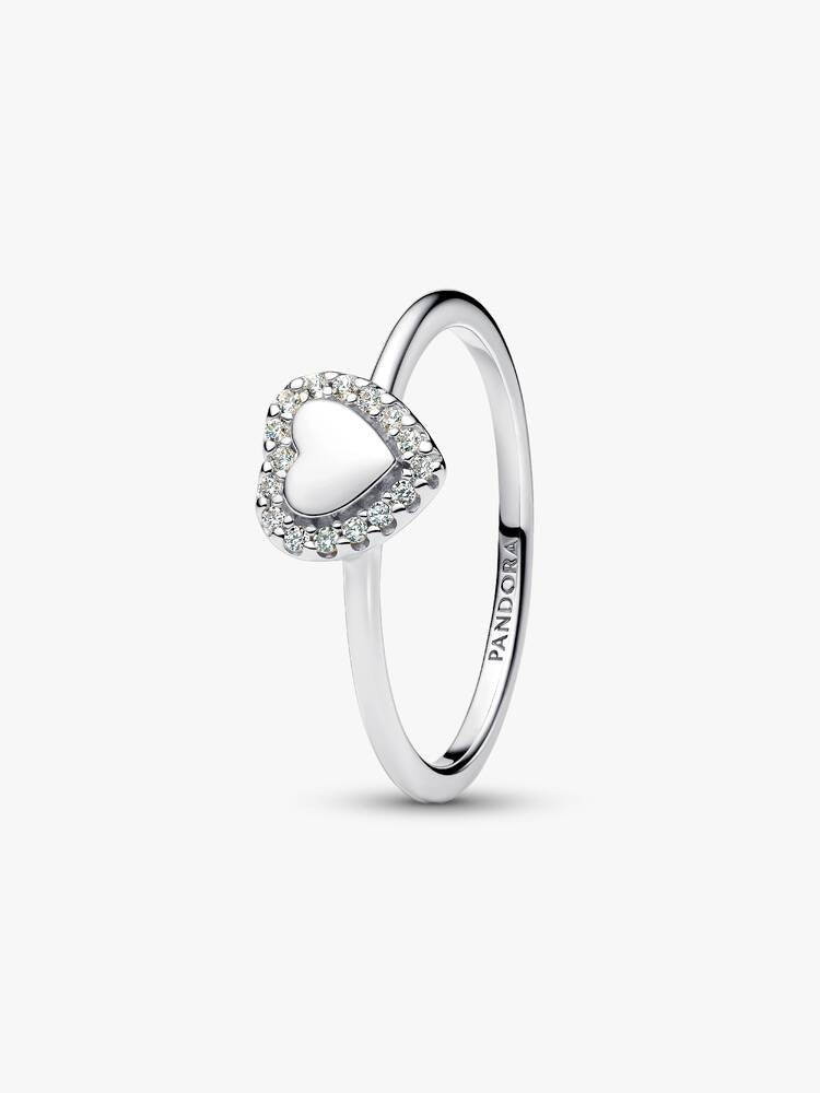 Anel Pandora Engravable heart Sterling