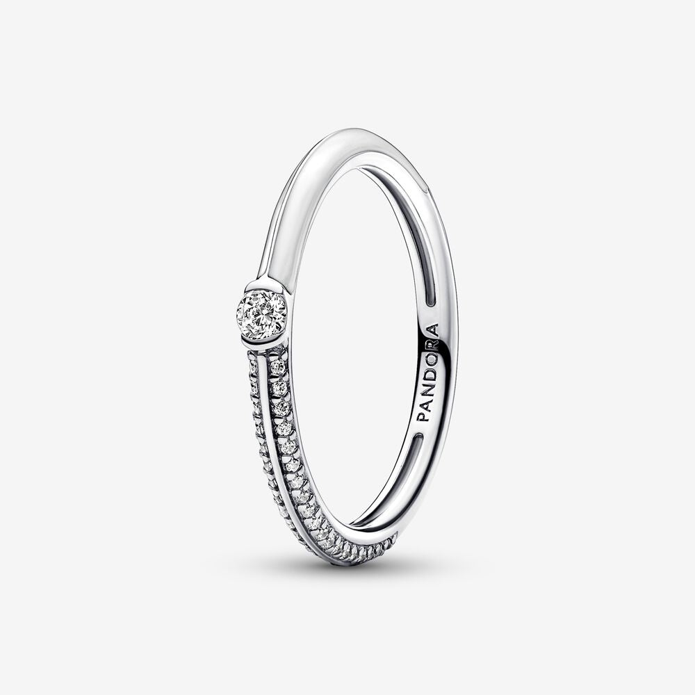 Anel Pandora Sterling silver ring with white - Ana Joalheiros