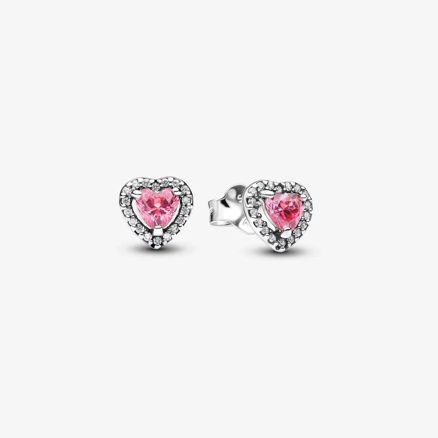 Brincos Pandora Sterling Heart Fancy pink - Ana Joalheiros