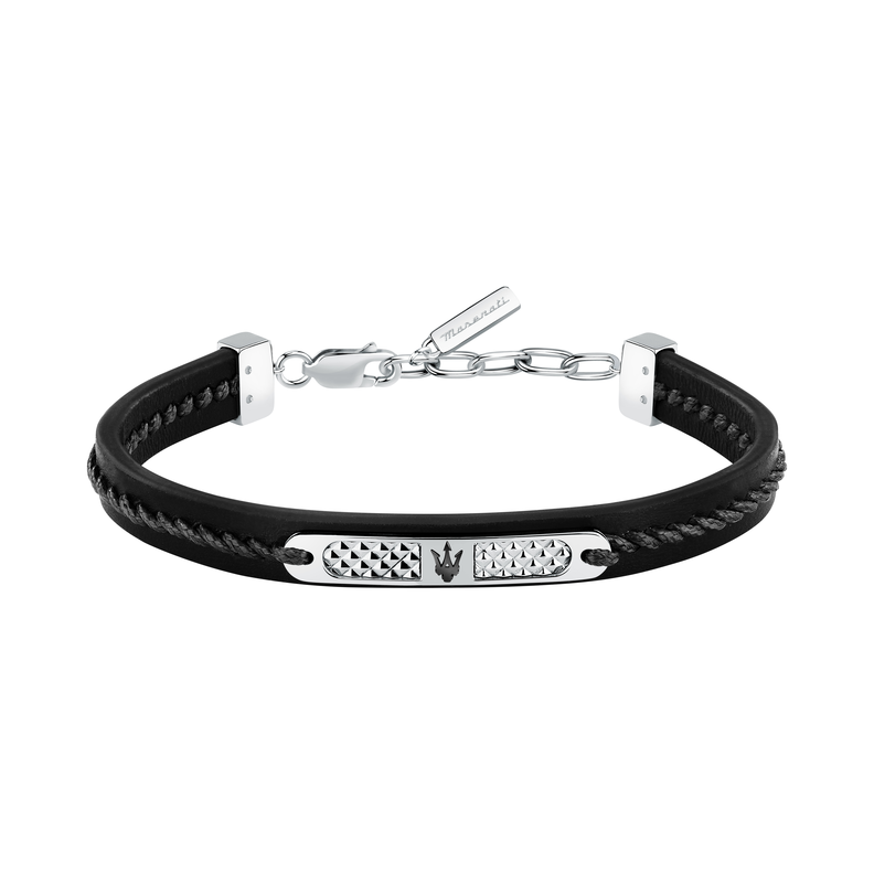 Pulseira Maserati Leather Preta