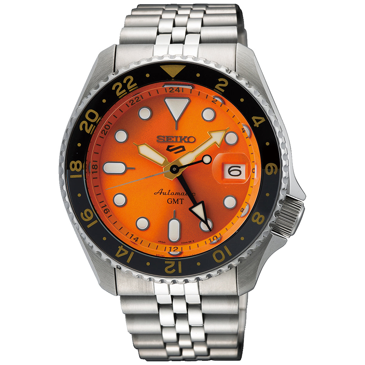 Relógio Seiko 5 Sports Style SKX Design GMT Laranja