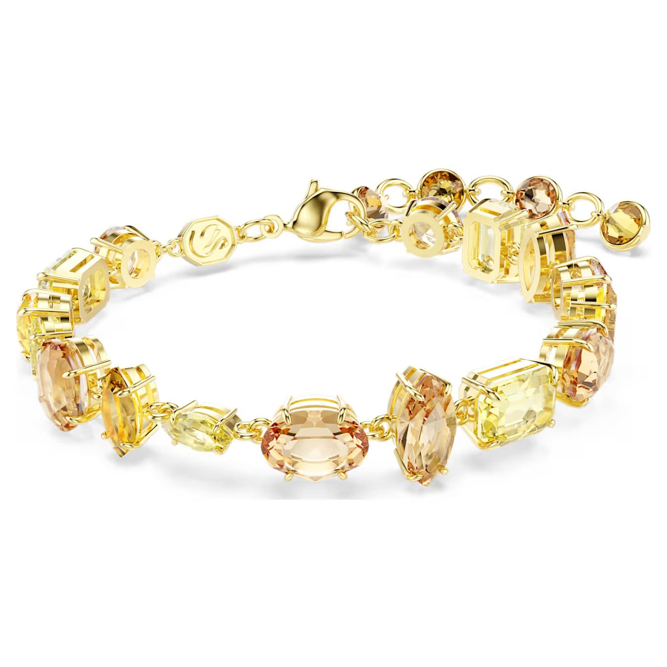 Pulseira Swarovski  Gema Combinação de lapidações, Amarelo, Lacado a